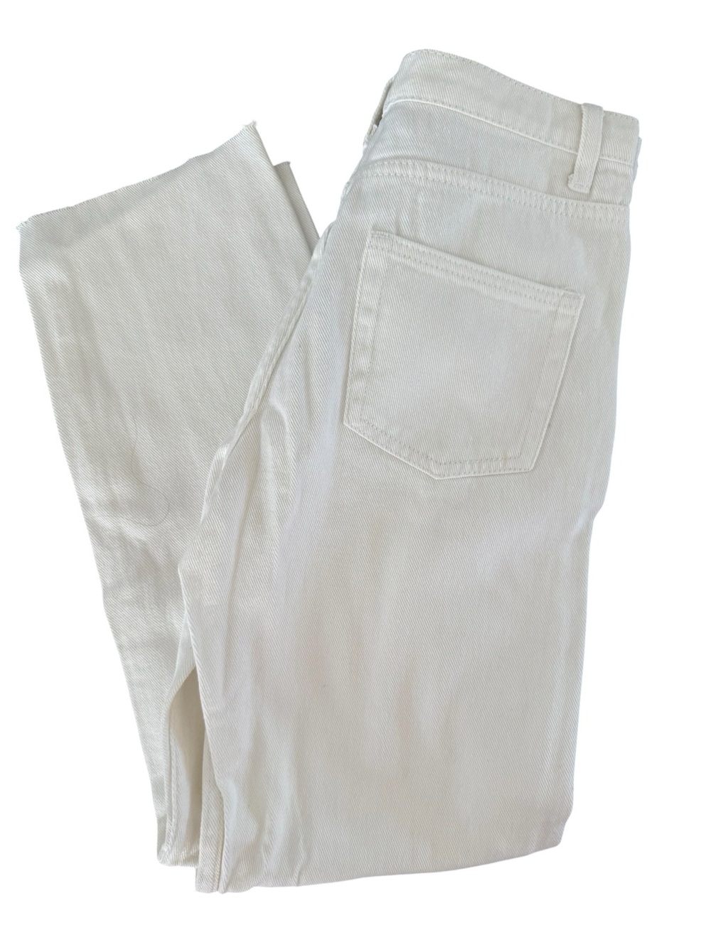 👌Princess Polly high waist straight leg raw hem white jeans cotton Size 6 - Picture 4 of 9